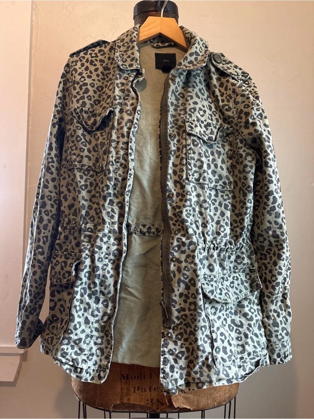 Forever 21 Olive Leopard Utility Jacket